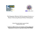 The Hungarian Minority Self-Government System as a Means of Increasing Romani Political Participation
