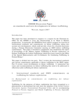 Discussion paper on standards and new developments in labour trafficking