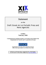 Review of the Slovak Draft Press Act