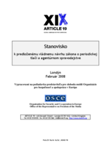 Review of the Slovak Draft Press Act (sk)