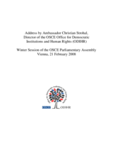 Address by Ambassador Christian Strohal, Director of the OSCE Office for Democratic Institutions and Human Rights (ODIHR)