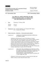 Journal of the 31st Special Joint Meeting of the Forum for Security Co-operation and the Permanent Council