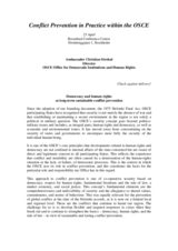 Speech by Ambassador Christian Strohal at the conference "Conflict Prevention in Practice within the OSCE". Stockholm, 23 April 2004