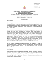 Statement by the Delegation of Serbia on the establishment of the International Steering Group for Kosovo