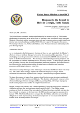 Statement by the Delegation of the United States in response to the report by the Head of the OSCE Mission to Georgia, Ambassador Terhi Hakala
