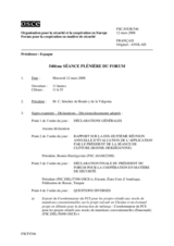 Journal of the 540th Plenary Meeting of the Forum for Security Co-operation (fr)