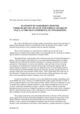 Intervention by Sub-Secretary of State Margherita Boniver, Ministry of Foreign Affairs, Italy