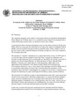 Statement by the Delegation of Armenia in Response to the Address by Bertie Ahern, the Prime Minister of the Republic of Ireland