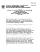 Statement by the Delegation of Armenia in response to the Special Envoy of the Chairman-in-Office, Ambassador Heikki Talvitie
