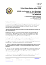 Introductory Remarks for Session 4 by Mayor Edward Koch, Head of U.S. Delegation