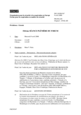 Journal of the 541st Plenary Meeting of the Forum for Security Co-operation (fr)