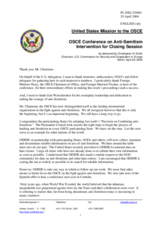 Intervention for Closing Session, Christopher H. Smith, Chairman, U.S. Commission for Security and Cooperation in Europe