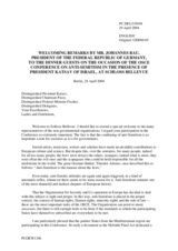 Welcoming remarks by Mr. Johannes Rau, Prsident of the Federal Republic of Germany