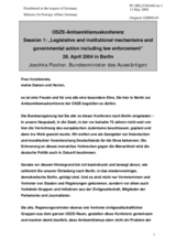 Statement by Mr. Joschka Fischer, Federal Minister for Foreign Affairs of Germany