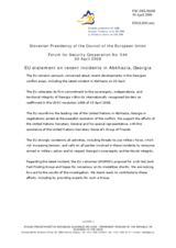 Statement by the Slovenian Presidency of the Council of the European Union on recent incidents in Abkhazia, Georgia