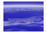 Access for All - Where are We Now? presentation by Jelena Surculija