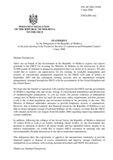 Statement by the Delegation of Moldova on the disposal of surpluss ammunition