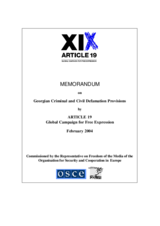 Review on Georgian Criminal and Civil Defamation Provisions