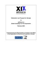 Defamation Law Proposal for Georgia