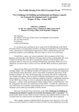 Opening address by H.E. Dr. Solomon Passy, Chairman-in-Office of the OSCE, Minister of Foreign Affairs of the Republic of Bulgaria