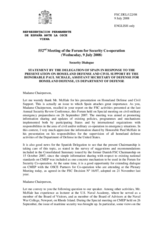 Statement by the Delegation of Spain in response to the Presentation on Homeland Defense and Civil Support by the Honorable Paul McHale, Assistant Secretary of Defense for Homeland Defense, US Department of Defense