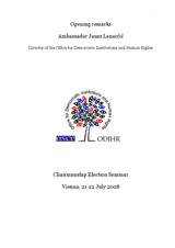 Opening remarks: Chairmanship Seminar on Election-Related Issues