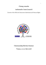 Closing remarks: Chairmanship Seminar on Election-Related Issues
