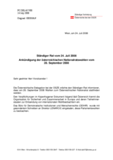 Statement by the Delegation of Austria on the Austrian National Assembly elections to be held on 28 September 2008 (de)