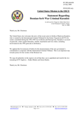 Statement by the Delegation of the United States on the arrest of Radovan Karadzic
