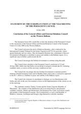 Statement by the French Presidency of the Council of the European Union on Conclusions of the General Affairs and External Relations Council on the Western Balkans