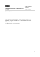 Statement by Mr. Varazdat Karapetyan, President of CCI Gegharkunik