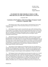 Statement by the French Presidency of the Council of the European Union on the Conclusions of the Extraordinary European Council on Georgia