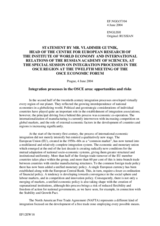 Statement by Mr. Vladimir Petrovitch Gutnik, Head, Centre for European Research, IMEMO, Moscow, Russian Federation