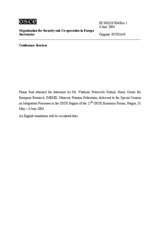 Statement by Mr. Vladimir Petrovitch Gutnik, Head, Centre for European Research, IMEMO, Moscow, Russian Federation (ru)