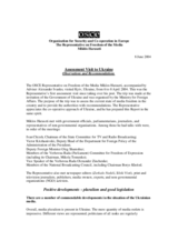 Report on Assessment Visit to Ukraine