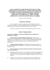Annual Report on the implementation of the agreement on Confidence-and-Security-Building measures in Bosnia and Herzegovina (Dayton Peace Accords), 2001