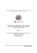 Joint Meeting of the OSCE Forum for Security Cooperation and OSCE Permanent Council