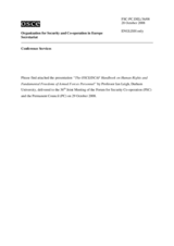 Presentation by Professor Ian Leigh on "The OSCE/DCAF Handbook on Human Rights and Fundamental Freedoms of Armed Forces Personnel"