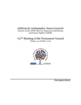 737th Meeting of the OSCE Permanent Council