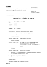 Journal of the 564th Plenary Meeting of the Forum for Security Co-operation (fr)