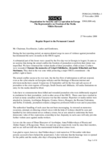 Report to the Permanent Council by the OSCE Representative on Freedom of the Media