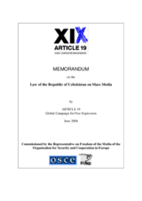 Review on the Law of the Republic of Uzbekistan on Mass Media