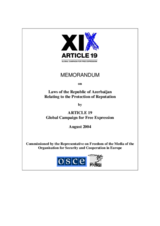 Review on the Laws of Azerbaijan Relating to the Protection of Reputation