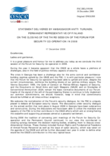 Statement by the Delegation of Finland on the closing of the third session of the Forum for Security Co-operation in 2008