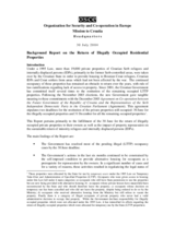 Background Report on the Return of Illegally Occupied Residential Properties