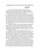 Regulating Hate Speech Content for the Internet: the Legal Jurisdiction Puzzle, presentation by Morris Lipson, ARTICLE 19