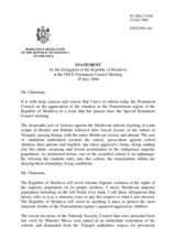 Statement by the Delegation of Moldova on the aggravation of the situation in the Transdnistrian region