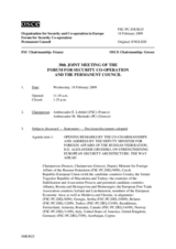 Journal of the 38th Joint Meeting of the Forum for Security Co-operation and the Permanent Council