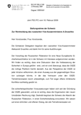 Statement by the Delegation of Switzerland in response to the address by the Deputy Minister for Foreign Affairs of the Russian Federation, Alexander Grushko on "Strengthening European Security Architecture: Way Ahead" (de)