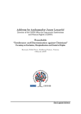 Final speech given to "Intolerance and Discrimination Against Christians" roundtable